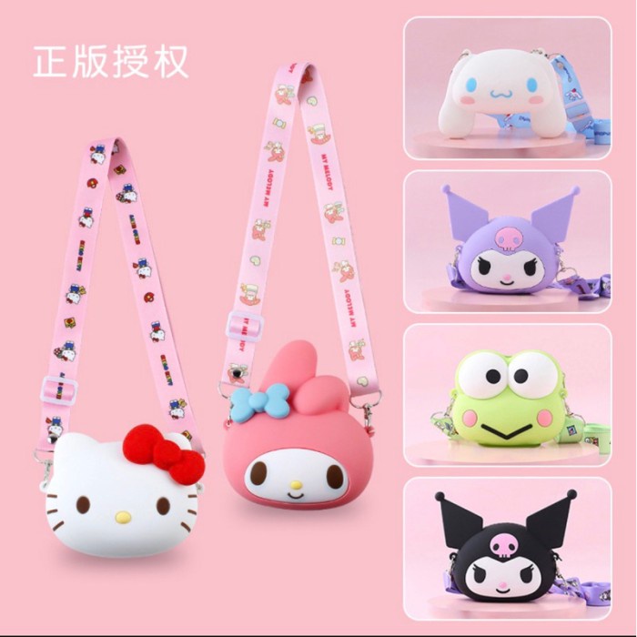 TAS SANRIO BAG TAS SILIKON KARAKTER LUCU KUROMI MELODY TAS SELEMPANG KARAKTER SANRIO