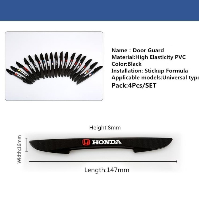 (Good) 4PCS Logo Chevrolet Door Guard Pelindung Pintu Mobil Anti Benturan