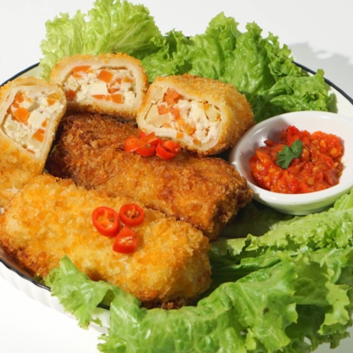 

(Good) Low Cal Baked "NOT Fried" Risol with Chicken Breast . Healthy Diet