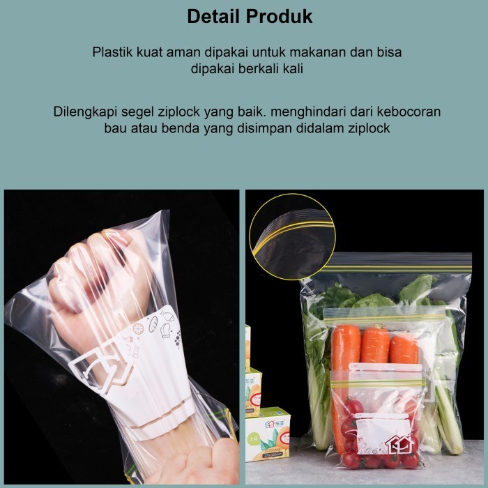 (Best) Plastik Kulkas Penyimpanan Reusable Food Storage Plastik Ziplock