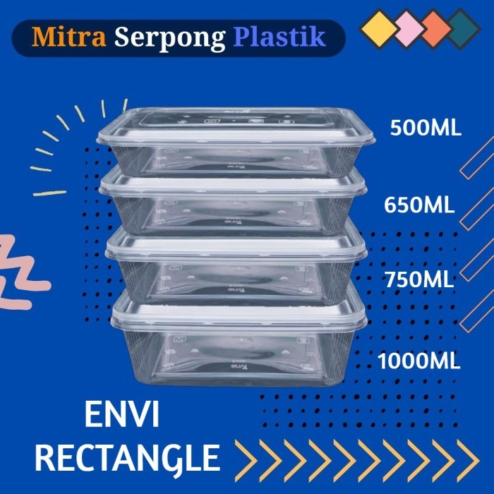 (Best) Thinwall Envi Rectangle 750ML isi 25 set