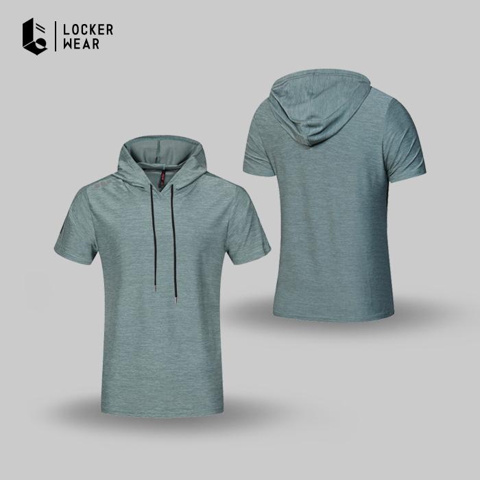Baju Kaos Hoodie Sweater Lengan Pendek Jaket Olahraga Sport Sweatshirt Dry Fit Running Lari Gym Pria
