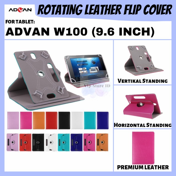 Jt Top Advan Vanbook W100 Tab Tablet 10 Inch Rotate Flip Case Casing Sarung