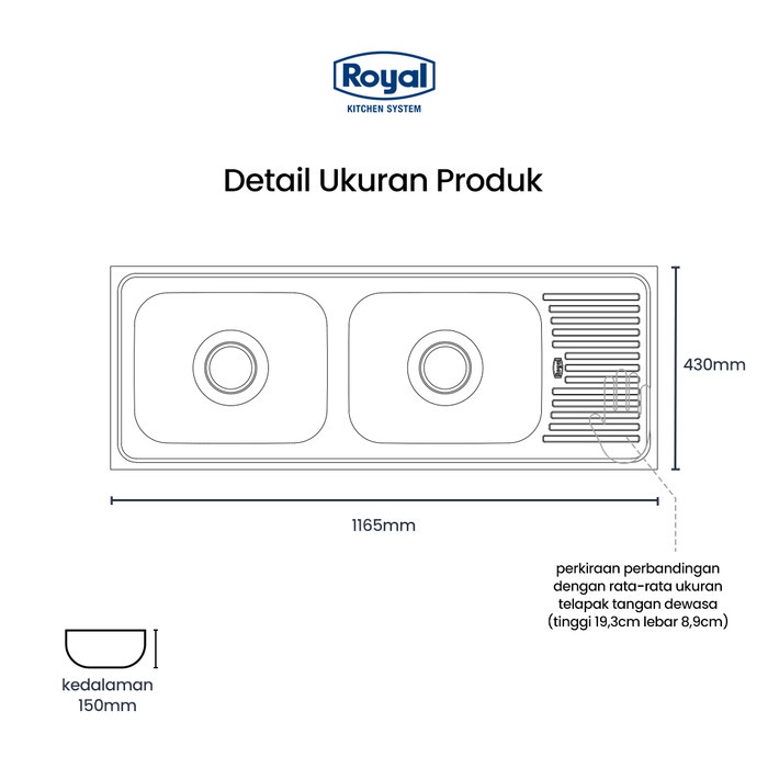 JTTOP" ROYAL KITCHEN SINK SB 28 BAK CUCI PIRING
