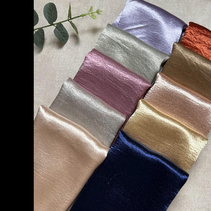 New Selendang Kebaya Silk Metalik Ombak 2.5Meter Original