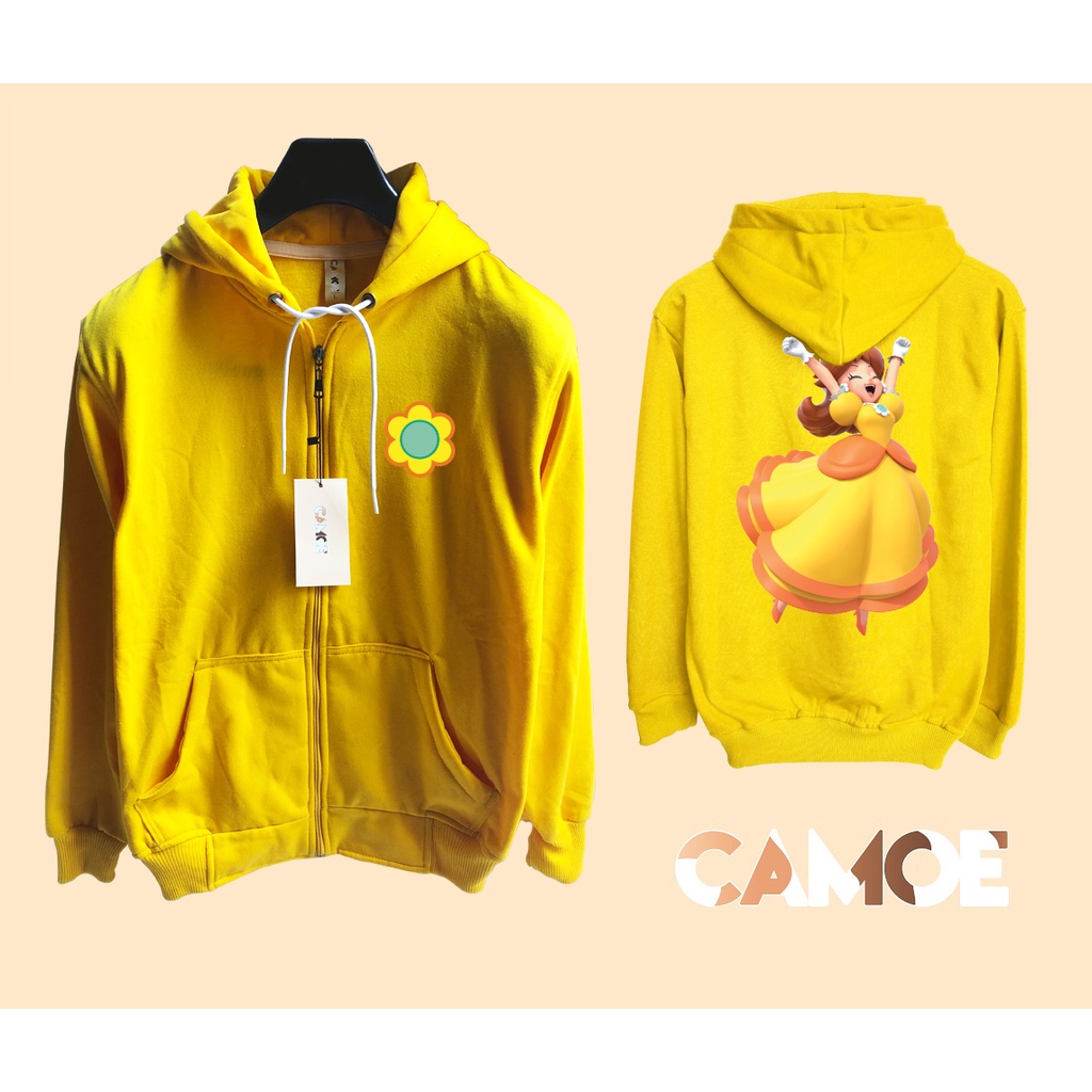 Jaket Hoodie Zipper Princess Daisy Super Mario Kart World Gaming