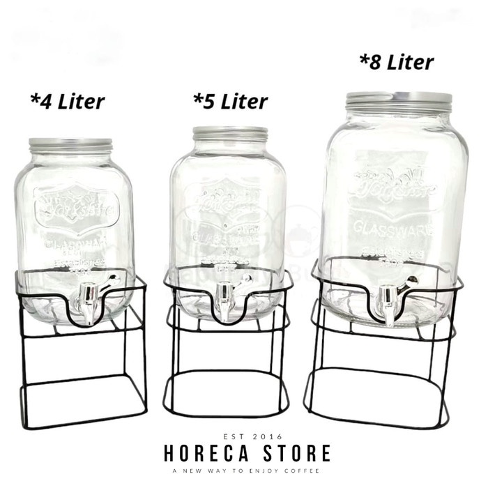 Terbaru Gosend/Grab Only Infused Water Dispenser Galon Jus Kaca 5 Liter