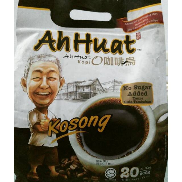 

Ah Huat Kopi O Kosong No Sugar Added 20 X 10 Gram