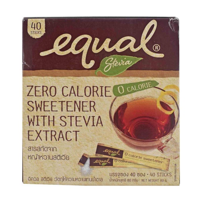 

Equal Stevia No Calorie Sweetener 40 Sticks (80G)