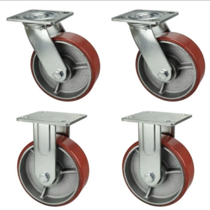 

Roda Caster Trolly Pu Merah 8 Inch Taiwan Heavy Duty Set Hidup Mati