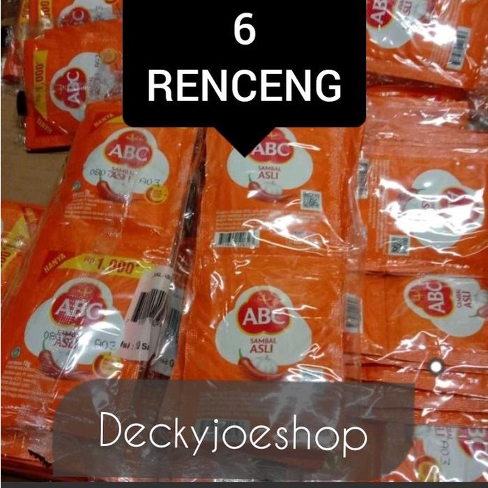 

Sambal saus ABC 15gr Sachet , paket 6 renceng