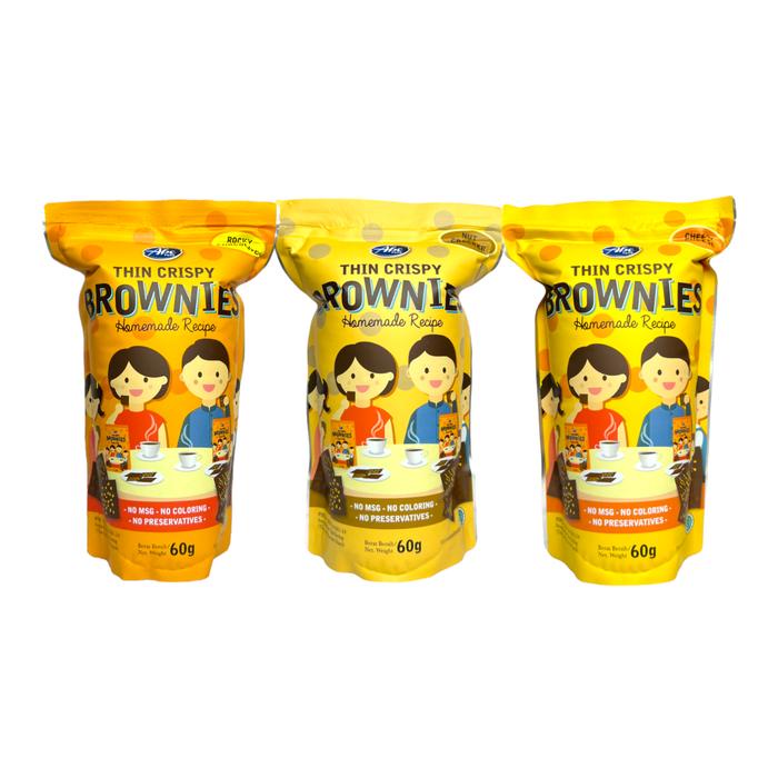 

ABE FOOD - Thin Crispy Brownies 60g Cemilan Anak Kripik Brownies Tipis Kering Rasa Cokelat Cheese