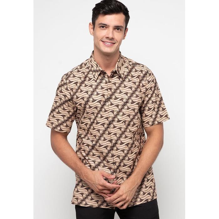 Product Laris Adikusuma By Arjuna Weda Hem Pria Batik Parang - Body Fit Bahan Katun Lengan Pendek