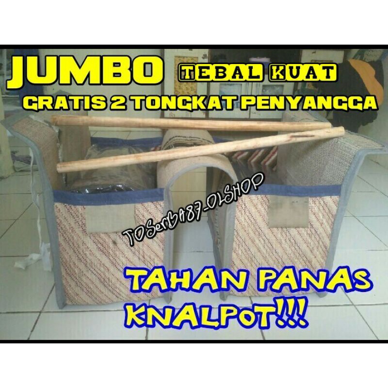 Tas Obrok Tas Kurir Keranjang Motor Ukuran Jumbo Bahan Goni Tebal Tas Kandek Bronjong Motor