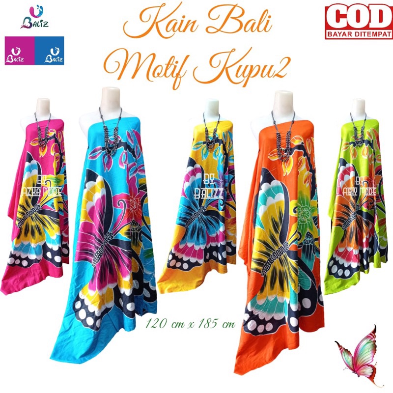 {{ Kain Pantai Lukis Motif Kupu-Kupu - Kain Pantai Bali - Kain Bali - Sarung Bali - Sarung Pantai -