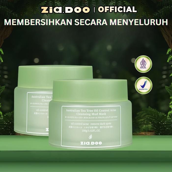 COD BIG PRO ZIA.DOO 2PCS Masker Wajah Australia Tea Tree Clay Mask 100g/60g Menghilangkan Jerawat