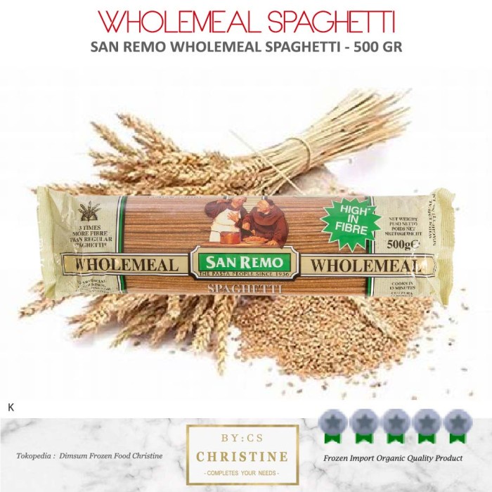 

Wdo - San Remo Wholemeal Spaghetti Pasta Wholewheat Spaghetti Pasta Gandum