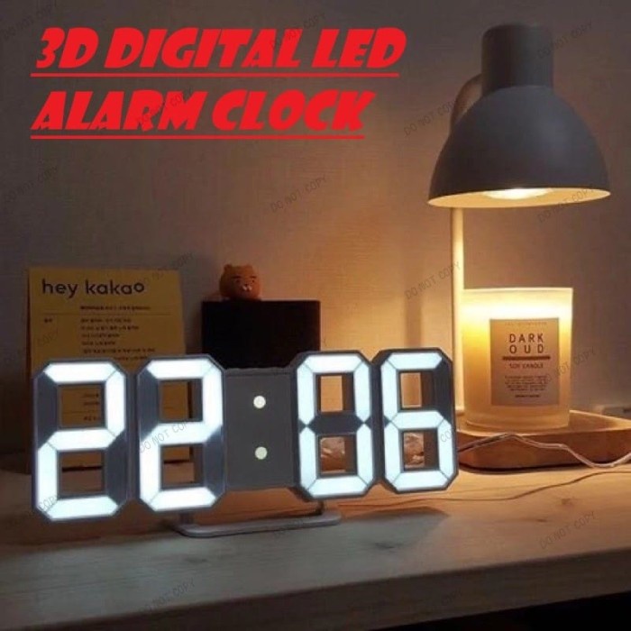 Jam Led Digital Alarm Clock 3D Jam Weker Meja Dinding Led Digital 3D