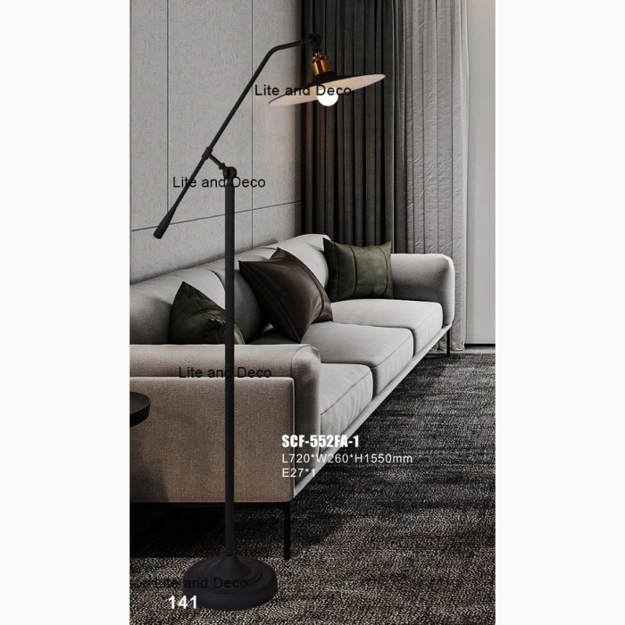 STANDING LAMP INDUSTRIAL HITAM MINIMALIS