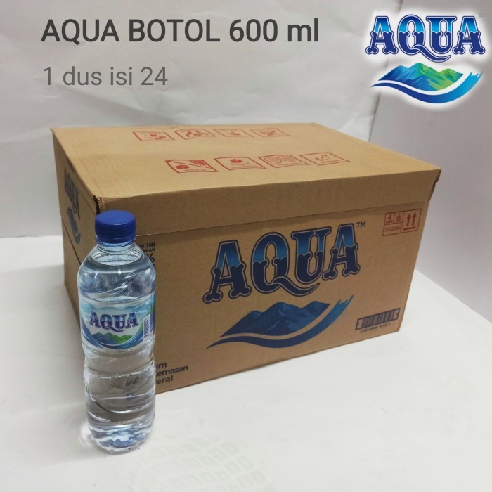 

(BestSeller) Aqua botol 600ml air mineral 1 dus isi 24