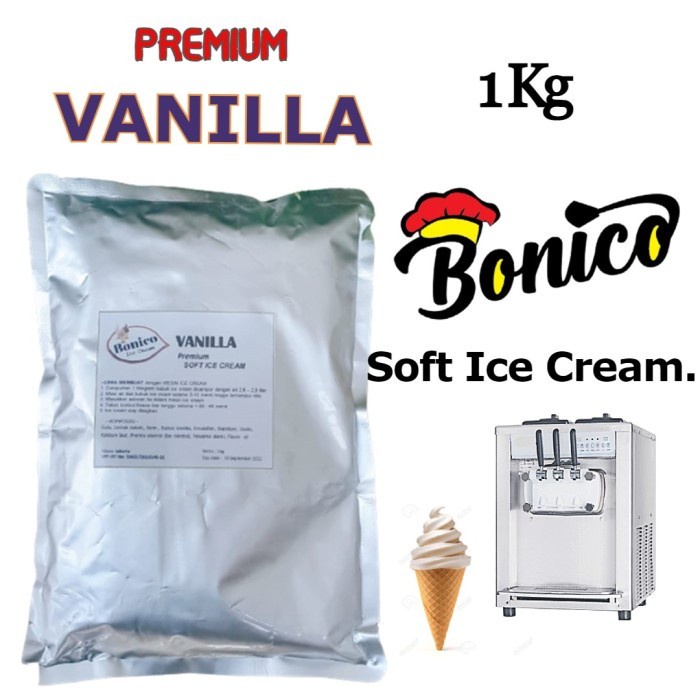 

BONICO VANILLA Tepung bubuk SOFT es krim 1kg VANILA halal distributor