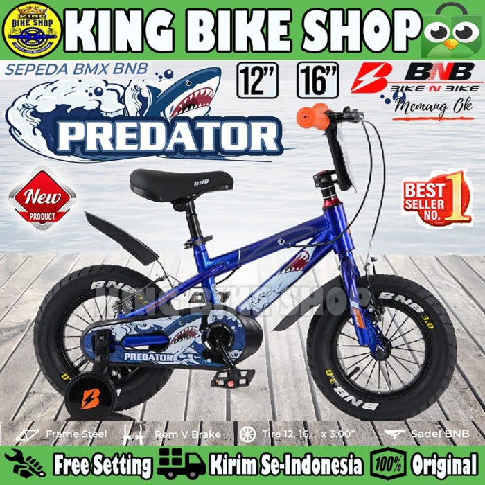Sepeda Anak BMX BNB PREDATOR Ukuran 12 dan 16 Inch Ban Jumbo 3.00 Kode 385