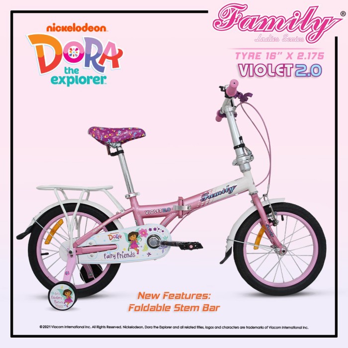 Grosir Sepeda Lipat Anak Family Violet