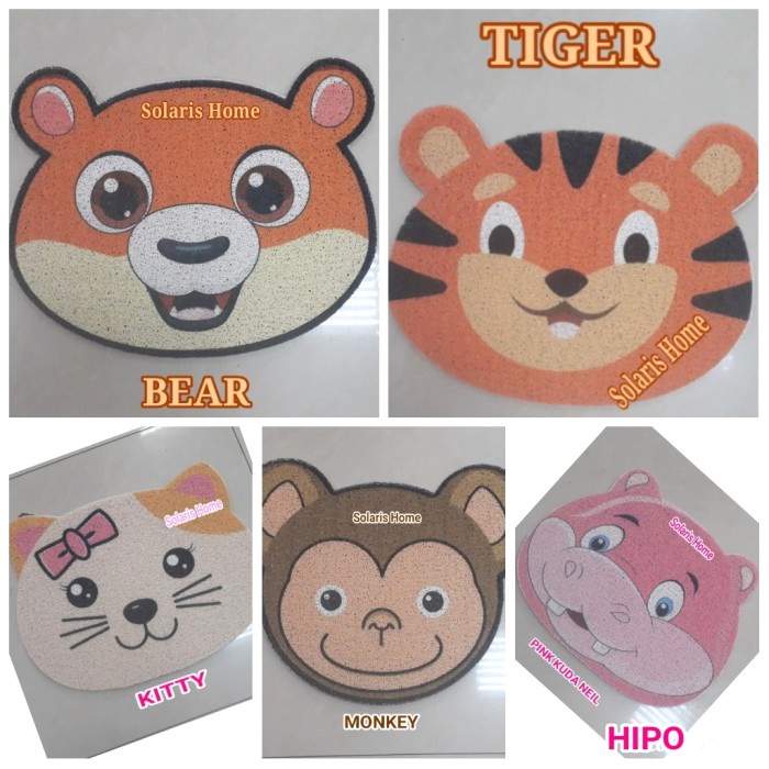 KESET KAKI PVC KARET BIHUN KARAKTER ANTI SELIP PINTU DEPAN DANTOILET KODE 492