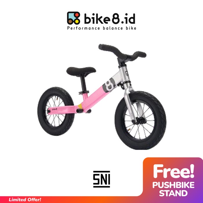 BIKE8 S-PRO Balance Bike Pushbike Sepeda Anak - SILVER PINK Kode 692