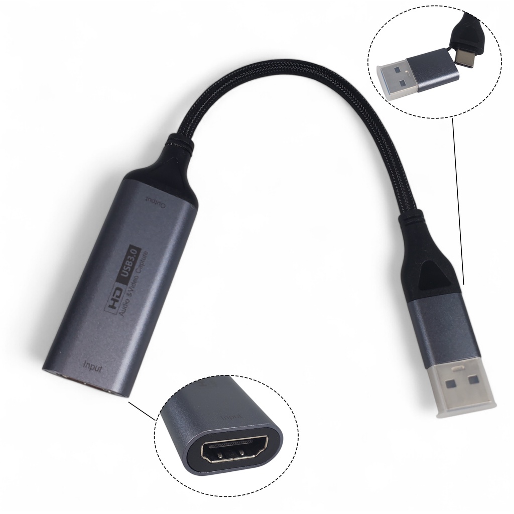Kartu Perekam Video 4K HDMI ke USB/USB-C untuk Kamera PC Live Streaming dan Rapat Online
