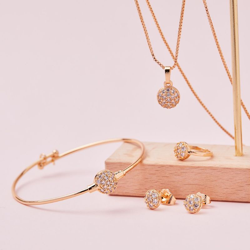 accDKI- kalung gelang cincin anting perhiasan anak 1 set perhiasan perempuan satu set perhiasan