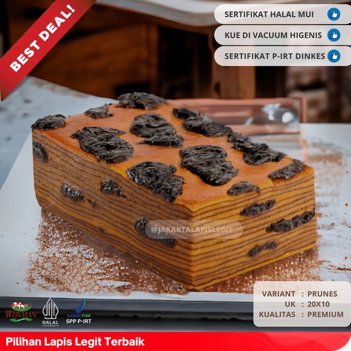 

(KUALITAS PREMIUM) KUE LAPIS LEGIT 20x10 PRUNES WISMAN 100% HALAL PLUM