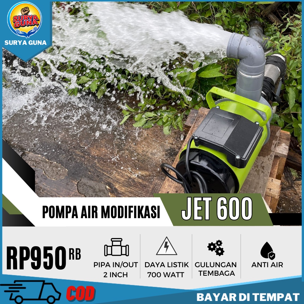 Pompa air modifikasi JET 600 mampu 24 jam nonstop ANTI AIR semburan besar pompa sirkulasi kolam ikan