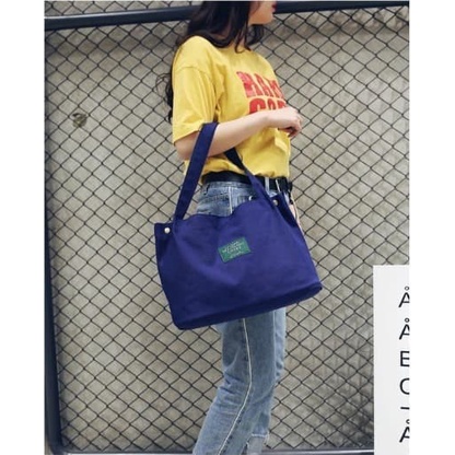 Nevarastore- Tas Impor Tas Slempang Tas Kanvas Tote Bag Anello Besar Warna Polos