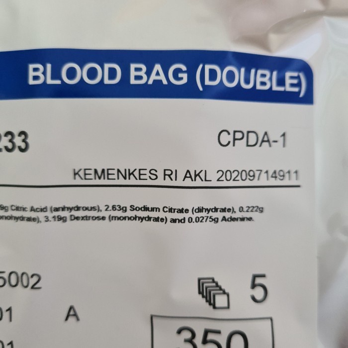 JMS Blood Bag Double 350ml / Blood bag / Kantong Darah Double 350ml