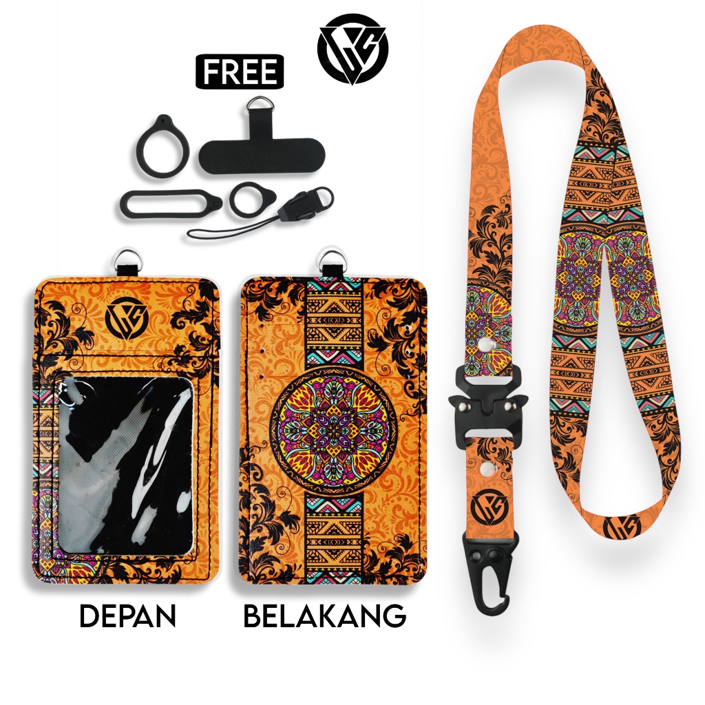 

LC.ID Lanyard Id Card Holder Leather Printing UV Tali Lanyard Holder Kulit Printing - Batik Series