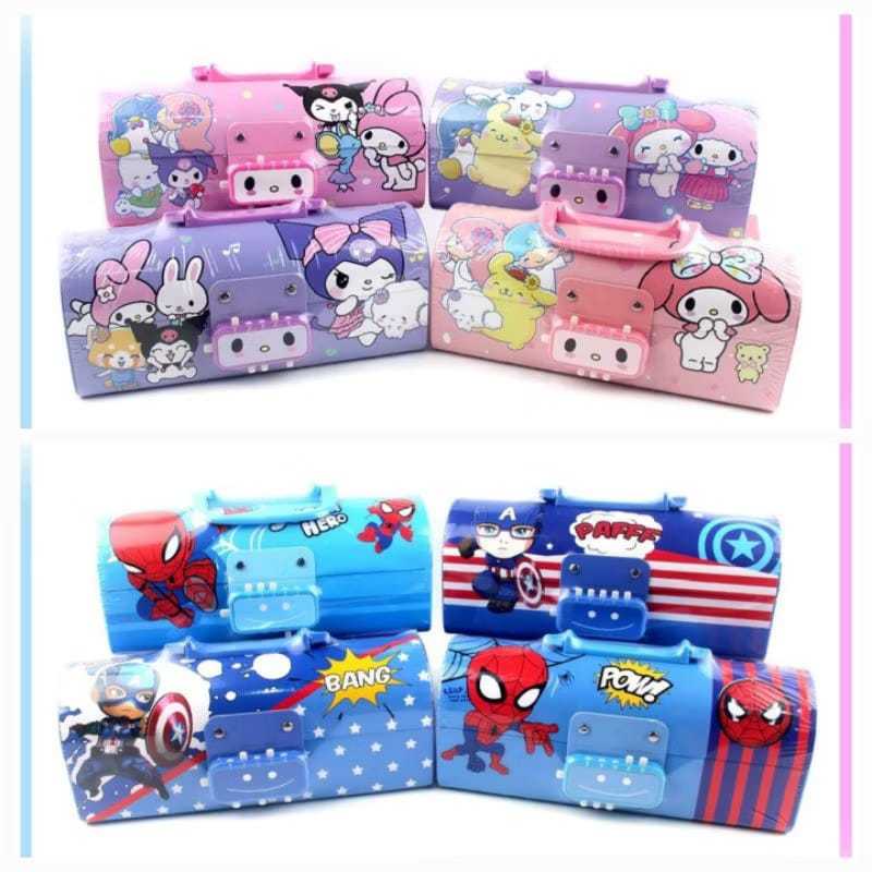 

[FREE BUBBLE+DUS] Tempat Pensil Dus Model Tas Kunci Password 3051 SNR Melodi Kuro Spider Kapten