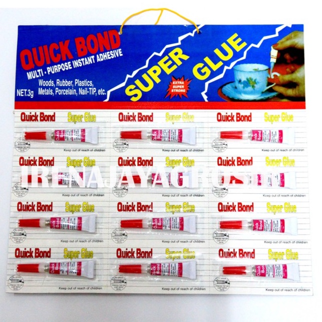

Quick Bond Super Glue Lem Isi 12 Pcs 3 Gram Murah