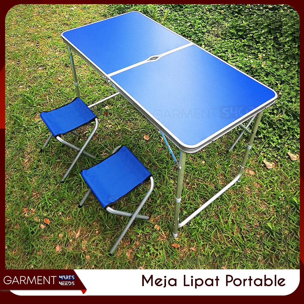 MJLPTLUB - Meja Lipat Lubang Tengah an Bazar Lapak Cafe Anti UV Kokoh Warna Warni Koper Camping