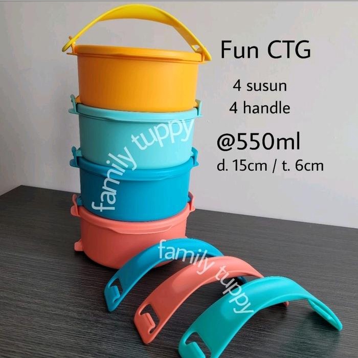 TUPPERWARE fun click to go Rantang Bulat kecil warna warni, rantang bekal