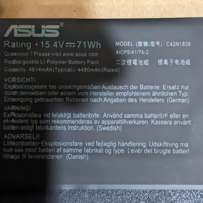 C42N1839 BATERAI ASUS ZENBOOK 15 UX534 UX534F UX534FT UX534FTC UX534FA TERMURAH