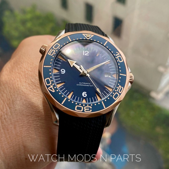 Jam Tangan Homage model OMG Seamaster Mesin Seiko 4R35B seperti gambar
