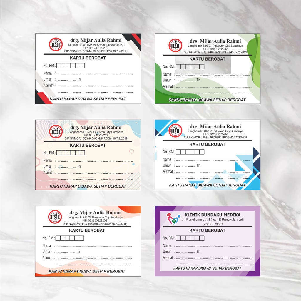 

{{ CETAK KARTU BEROBAT / KARTU KUNJUNGAN PASIEN CUSTOM Ready}}