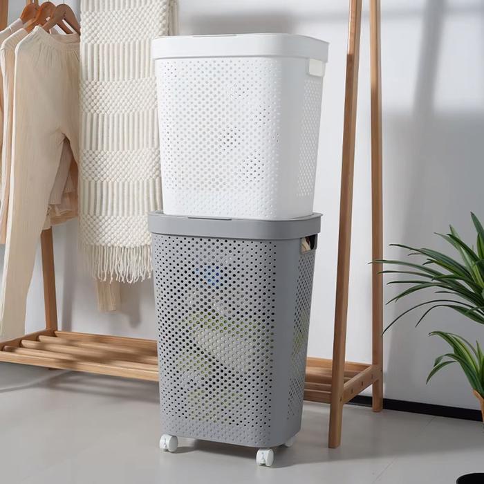 PROMO Penthouse Tempat Keranjang Baju Kotor Pakaian Plastik Laundry Bak Keranjang Dengan Tutup