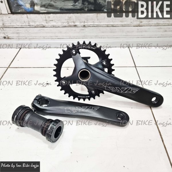 NEW.. CRANK RAZE 34T SINGLE HOLLOWTECH 2 HT2 34 T CRANKSET SEPEDA MTB HOLLOW TECH HT WITH BB