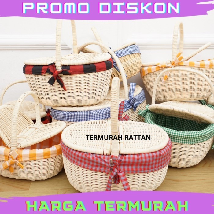 TERPERCAYA KERANJANG ROTAN PIKNIK / KERANJANG PIKNIK