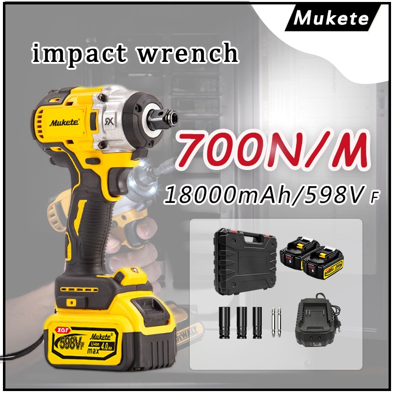 Mukete 700N.M 398/598VF mesin impact impact listrik impek baterai impact wrench impact baterai