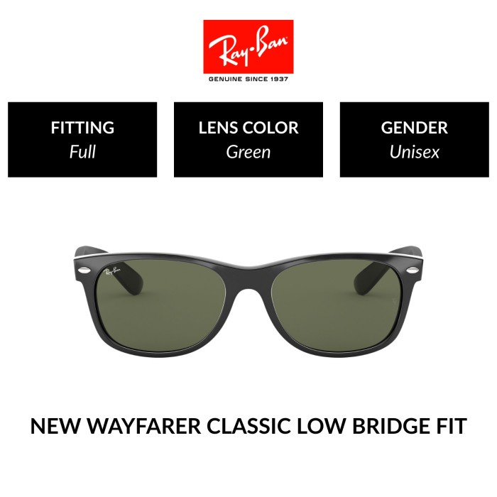 Terbaru Ray-Ban New Wayfarer Rb2132F 901L Full Fit Kacamata Hitam 55Mm