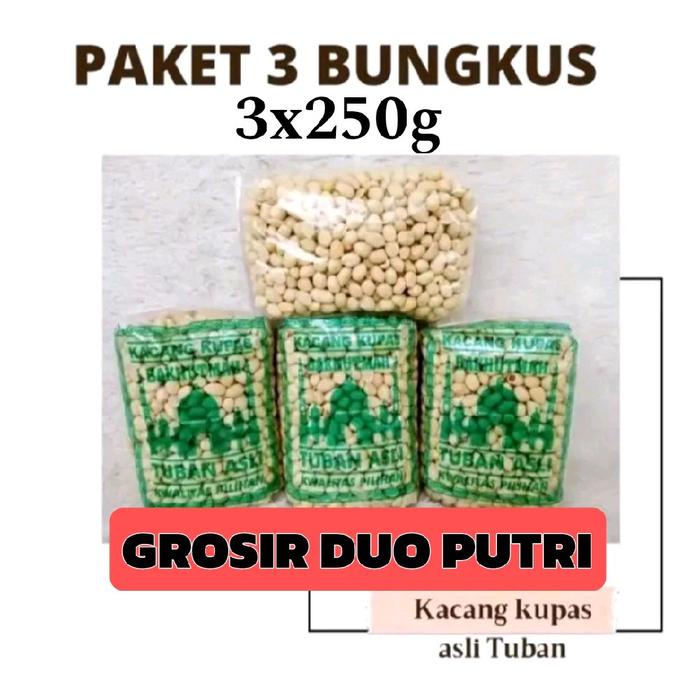 

kacang kupas 3 bungkus kemasan +-250gram