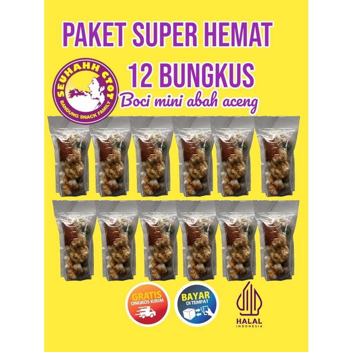

12 BUNGKUS BASO ACI MINI ABAH ACENG MAKANAN INSTAN Food Pedas Kuah